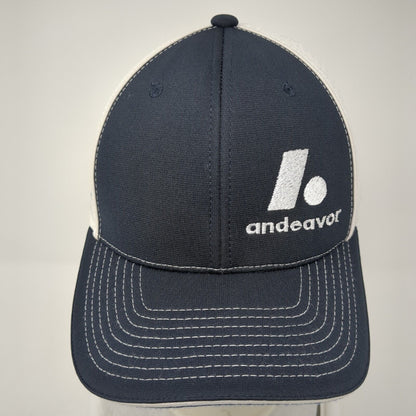 Andeavor 24 Hour Emergency 811 Fitted Trucker Hat Blue L/XL Mesh Richardson