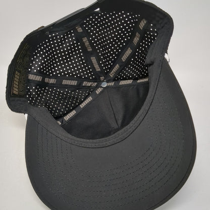 UNIE Trucker Hat Black OSFM Laser Perforated Rope Snapback Performance Logo Cap