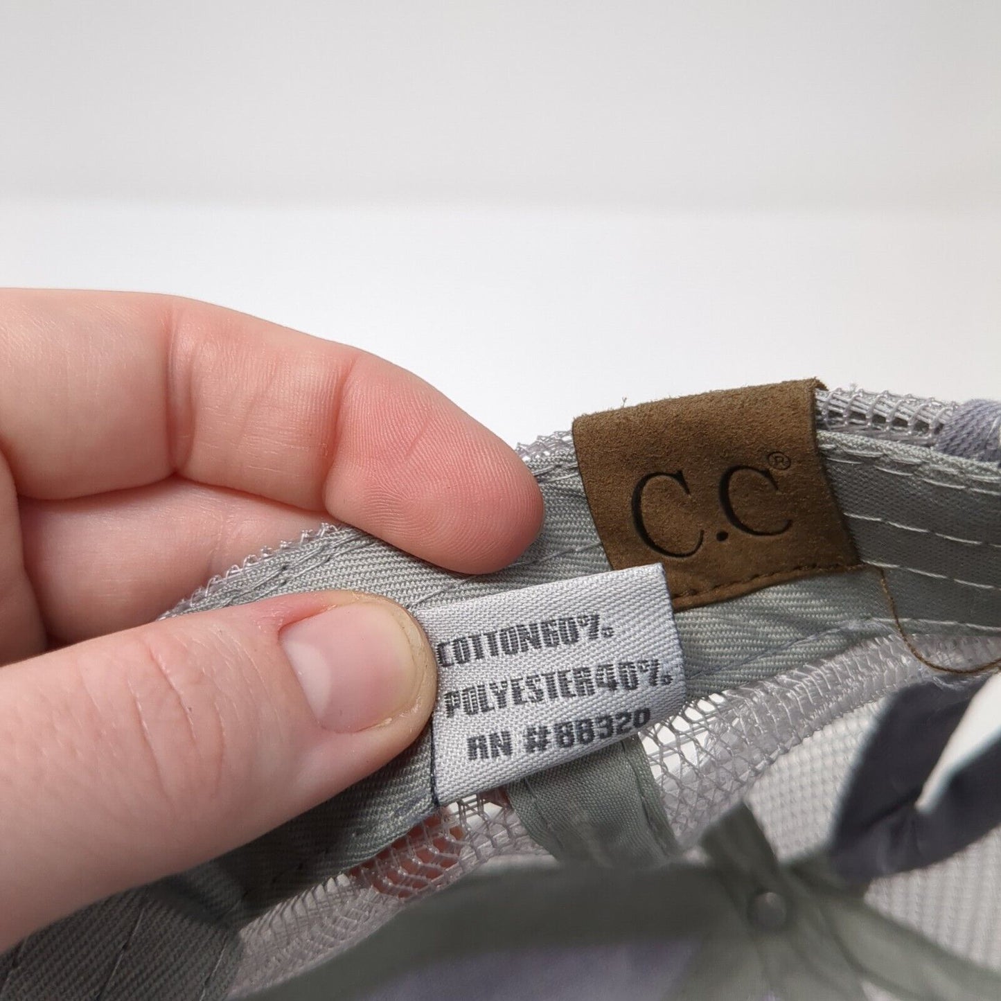 C.C Exclusives Strapback Trucker Hat Gray One Size Ponytail Blank