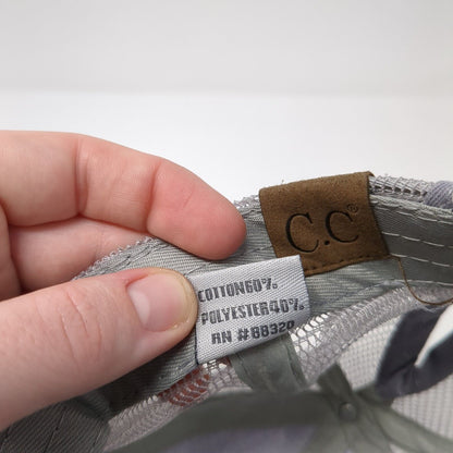 C.C Exclusives Strapback Trucker Hat Gray One Size Ponytail Blank