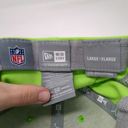 Seattle Seahawks NFL New Era XL Green Blue Baseball Cap Stretch Fit 39THIRTY Hat