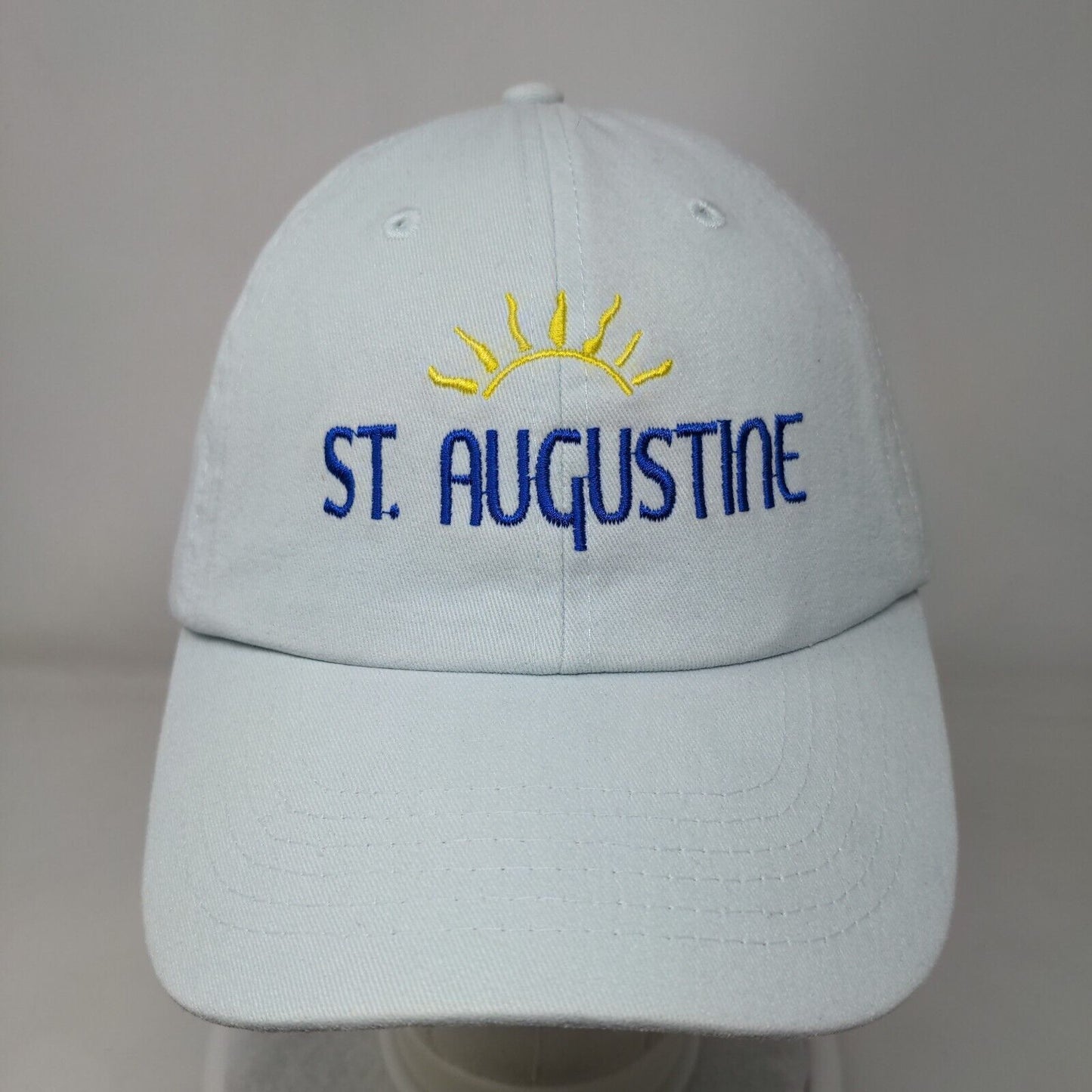 St. Augustine Slideback Hat Blue One Size Solid Adjustable Embroidered
