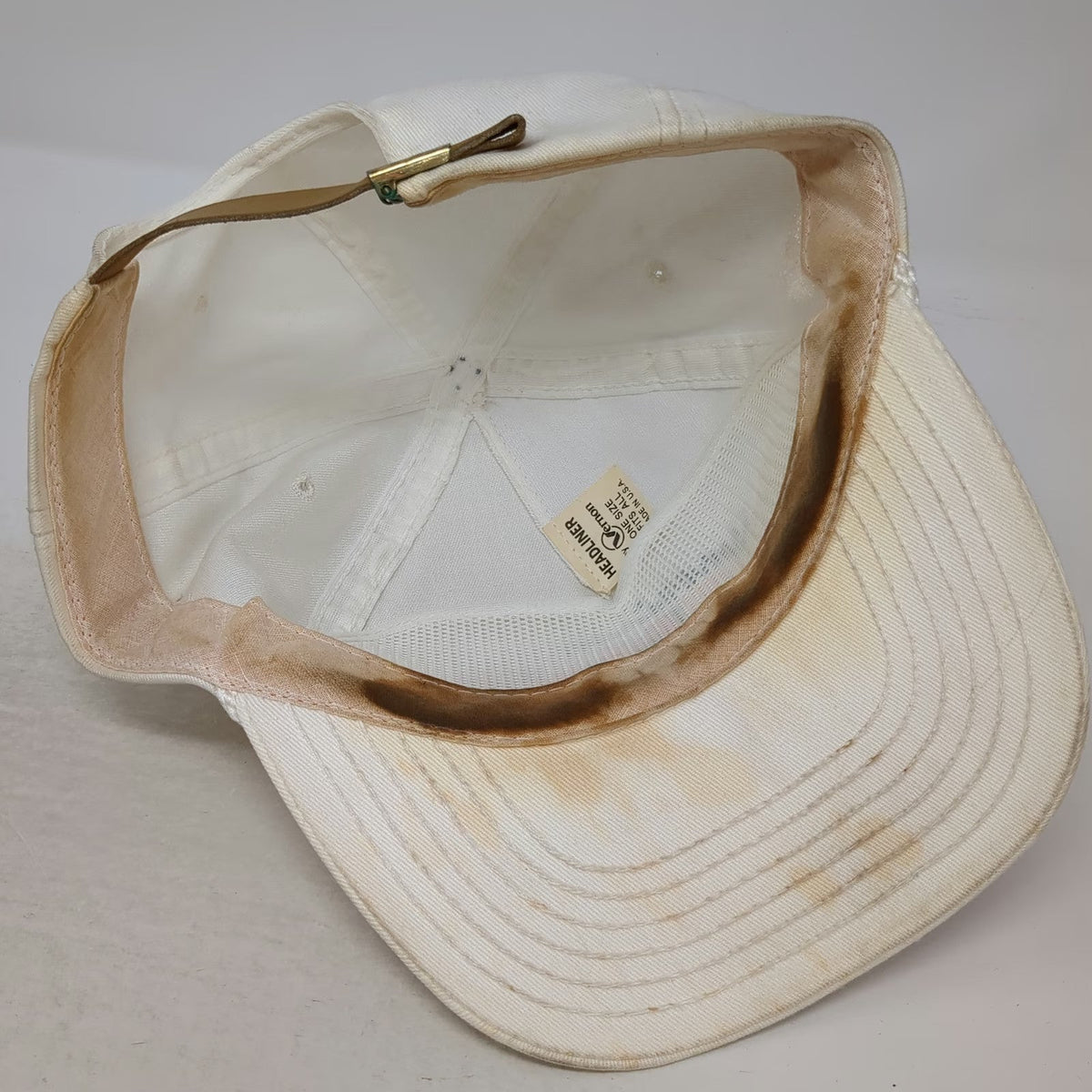 Headliner American NDT Products Inc 5 Panel White Hat One Size Rope Strapback