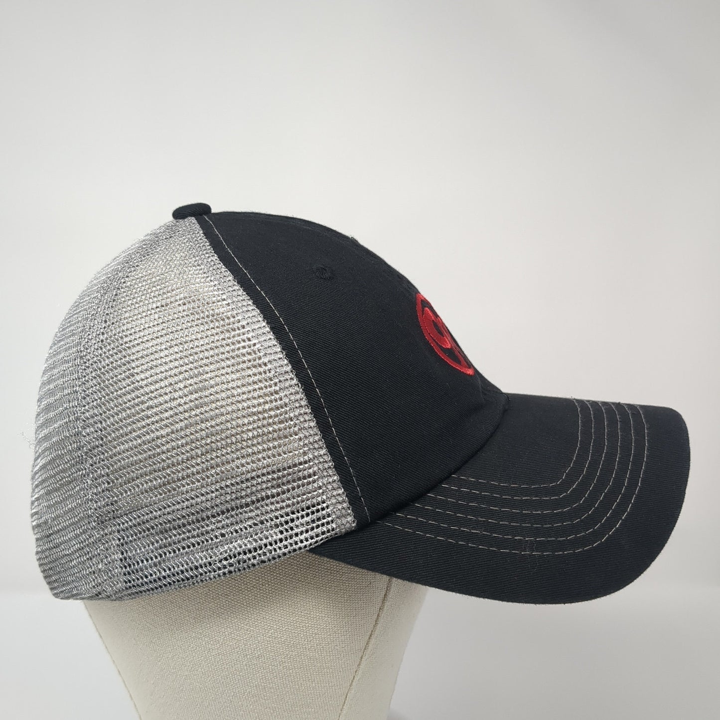 9R Slideback Trucker Hat Black One Size Mesh Back Colorblock Sportsman