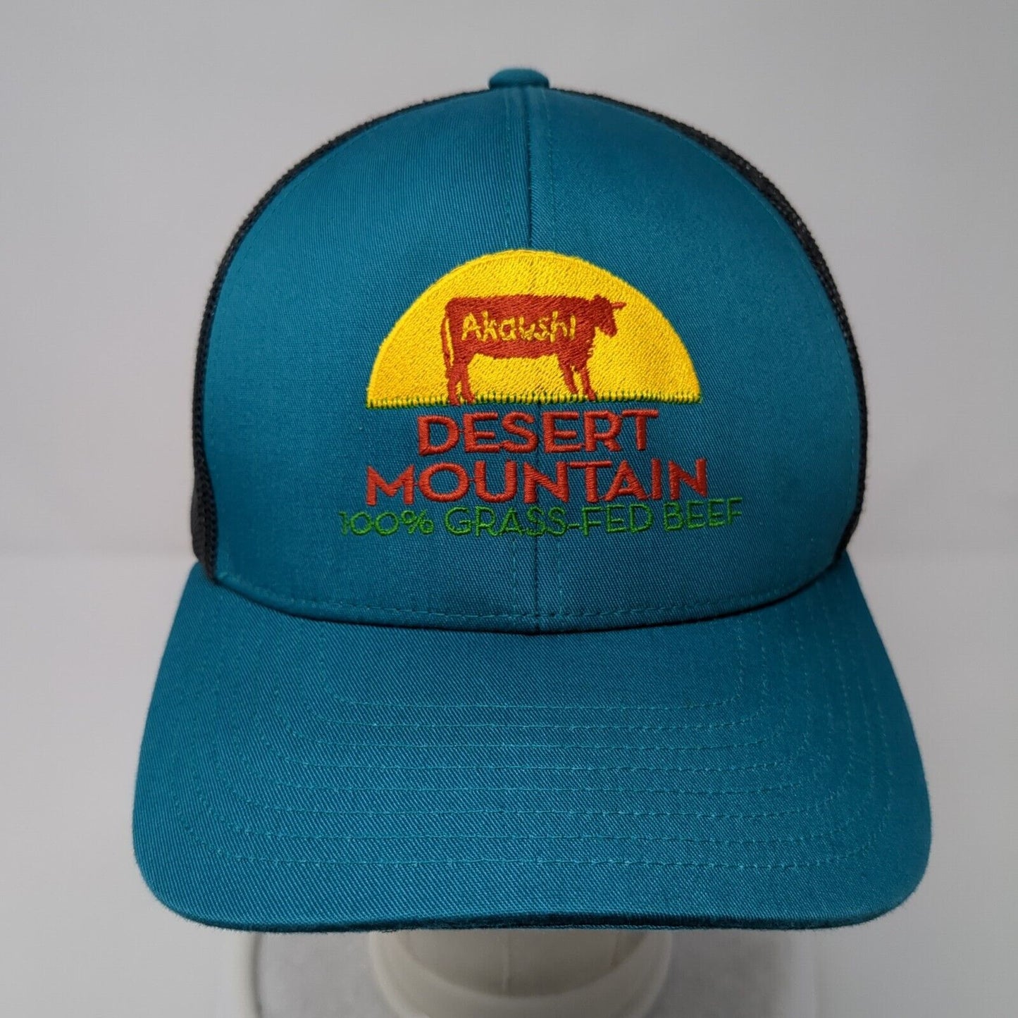 Akaushi Desert Mountain Snapback Mesh Back Trucker Hat Blue One Size