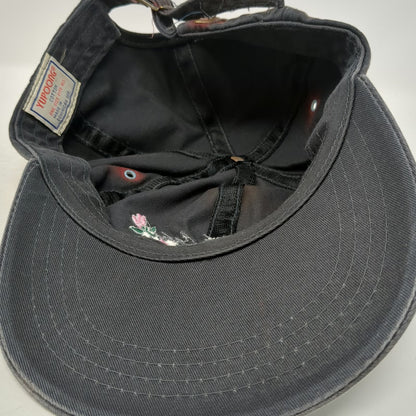 Yupoong Baseball Cap Black One Size Redfish Lake Floral Embroidered Cotton Hat