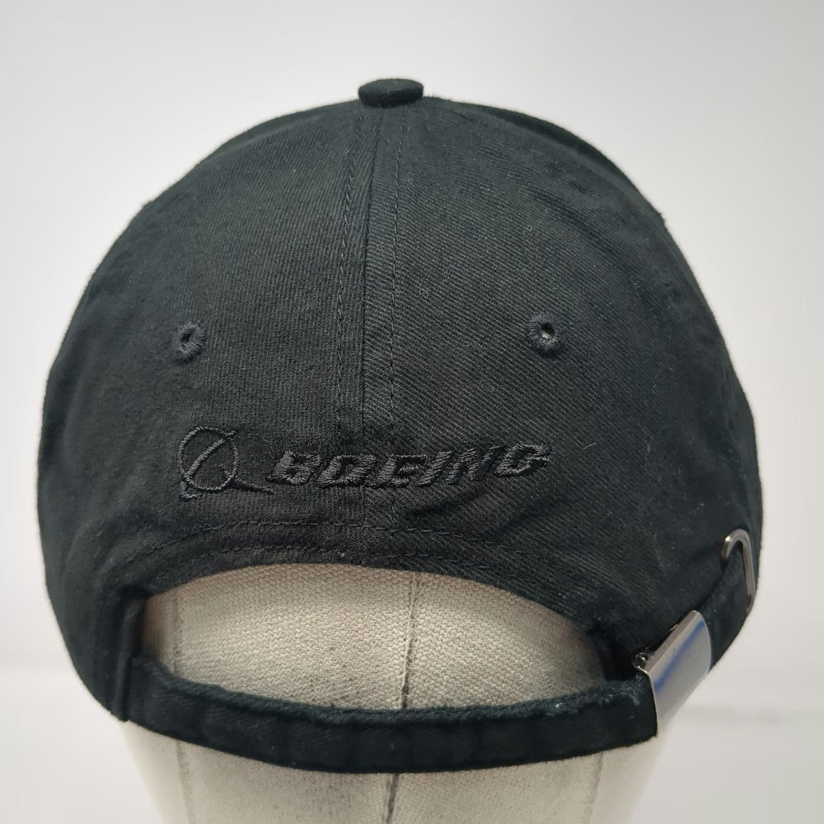 Boeing Baseball Cap Black One Size 777 Suede Brim Slideback Aviation Hat