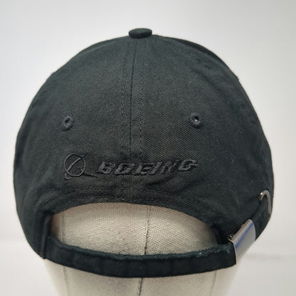 Boeing Baseball Cap Black One Size 777 Suede Brim Slideback Aviation Hat