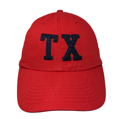 TX Slideback Hat Red One Size Adjustable Embroidered Vented Holes 6 Panel
