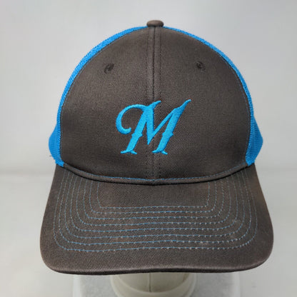 Letter M Snapback Mesh Back Trucker Hat Multi One Size Colorblock