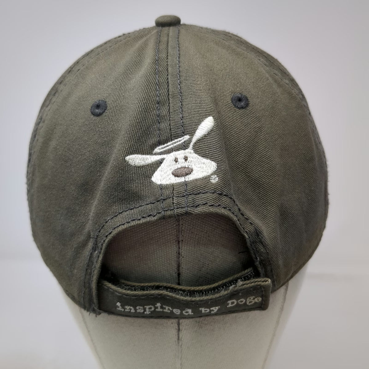 Dog is Good Baseball Cap Green One Size Embroidered Script Logo Strapback Hat