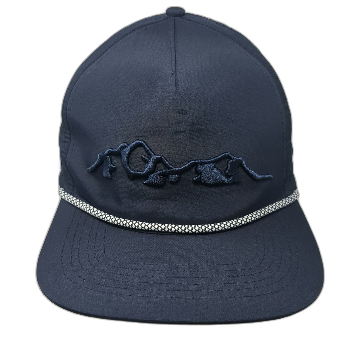 Mountainland Supply Co Trucker Hat Blue One Size Rope Mountain Logo Perforated