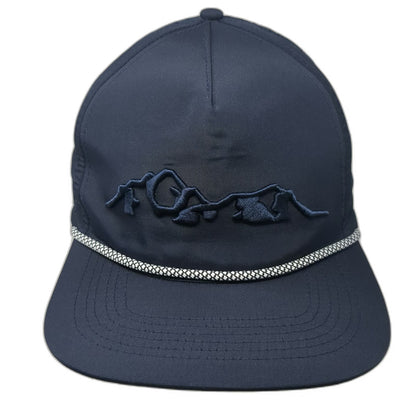 Mountainland Supply Co Trucker Hat Blue One Size Rope Mountain Logo Perforated