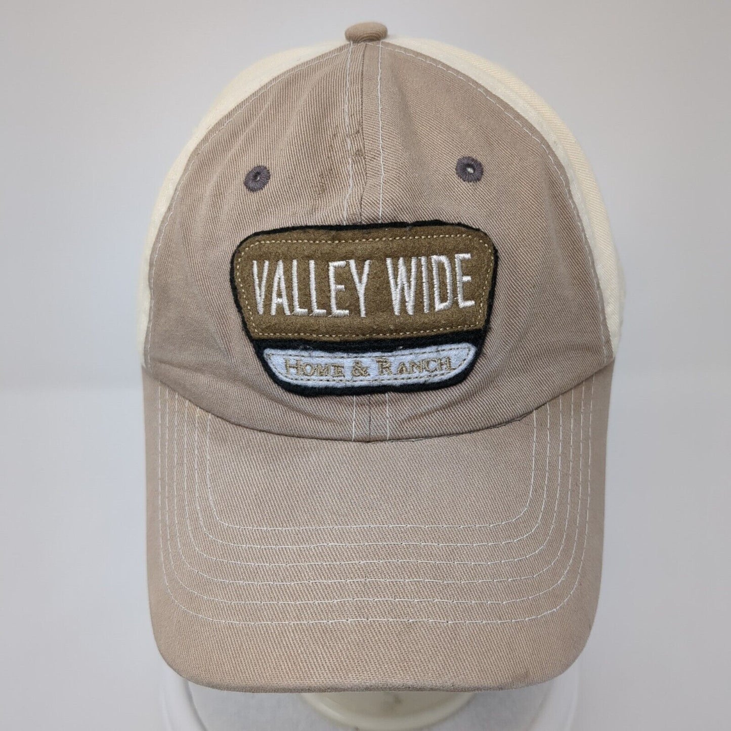 Valley Wide Home & Ranch Strapback Hat Tan One Size Buck's Bags