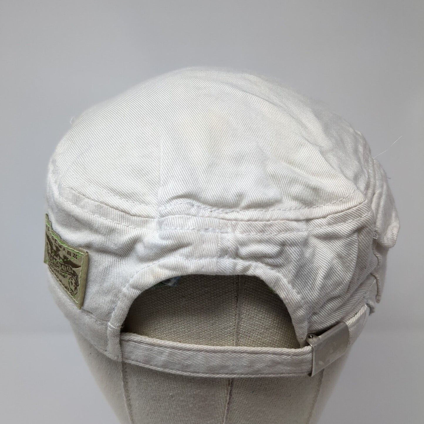 Cariloha Bamboo Slideback Army Hat White One Size Adjustable Pocket