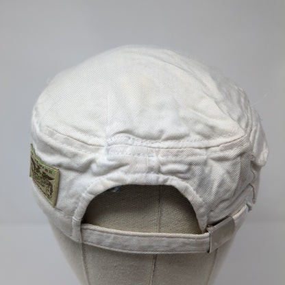 Cariloha Bamboo Slideback Army Hat White One Size Adjustable Pocket