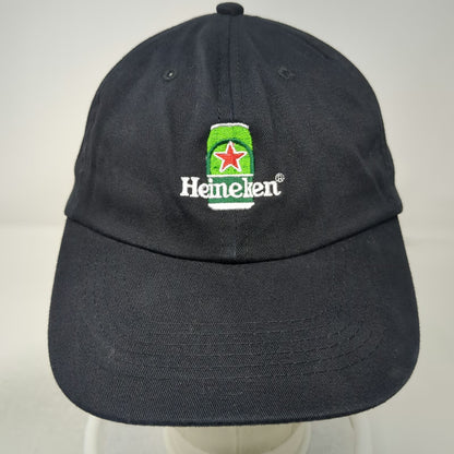 Heineken Beer Can Logo Baseball Cap Black One Size Strapback Curved Brim Hat
