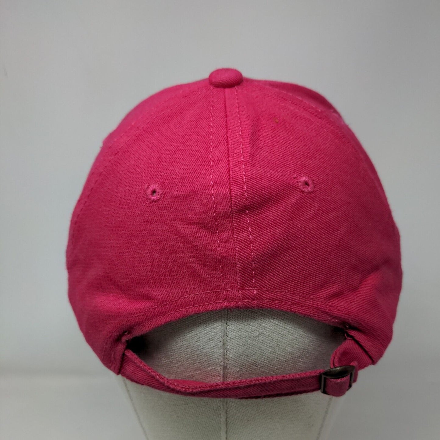 NY Slideback Hat Pink One Size Adjustable Lightweight Vented Holes 6 Panels