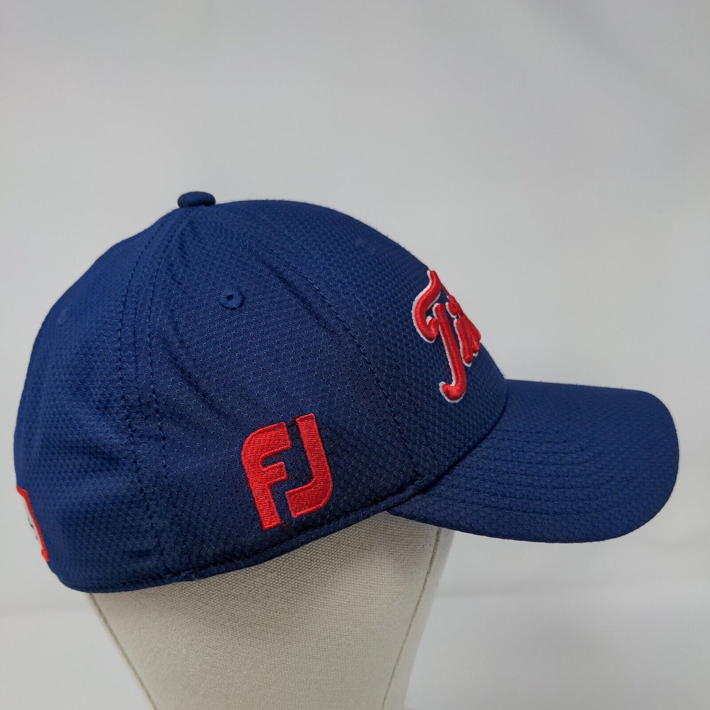 Titleist FJ Pro V1 Fitted Golf Hat Blue Large/XL Embroidered 6 Panel