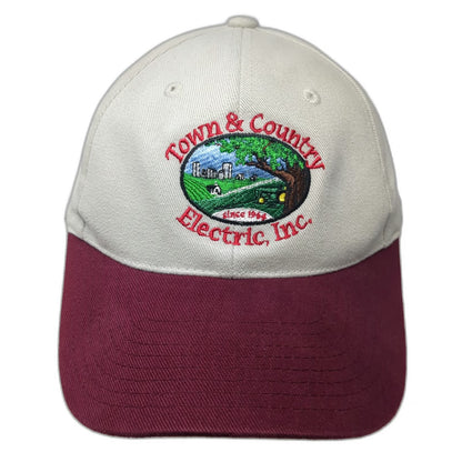 Port Authority Baseball Cap Beige Red One Size Town Country Electric Farm Hat