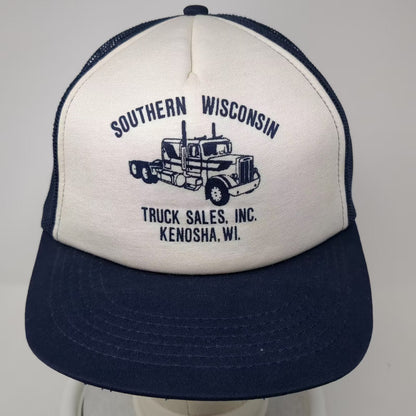 Southern Wisconsin Truck Sale Kenosha WI Snapback Trucker Hat Blue White Vintage