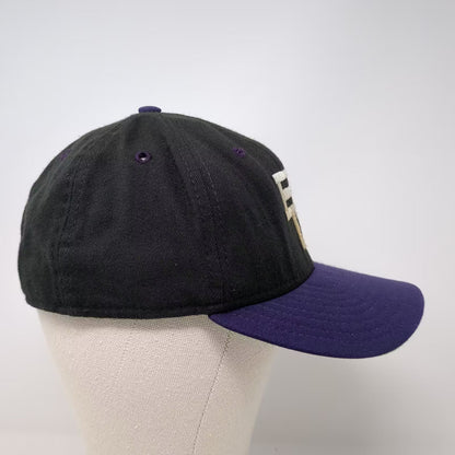 New Era Black Purple BC Interlocking Logo Fitted Cap Hat Size 7 1/8 Made in USA