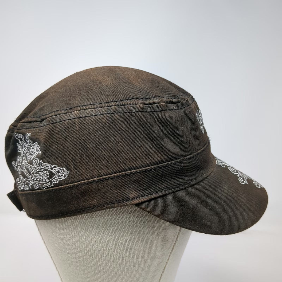 Noble Wear Army Cap Black One Size Yellowstone Paisley Embroidery Cotton Hat