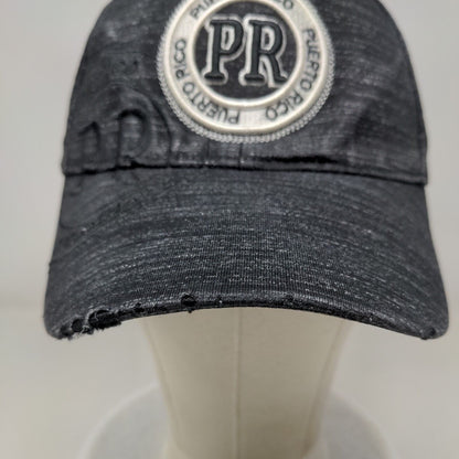PR Puerto Rico Strapback Hat Black One Size Embroidered Robin Ruth
