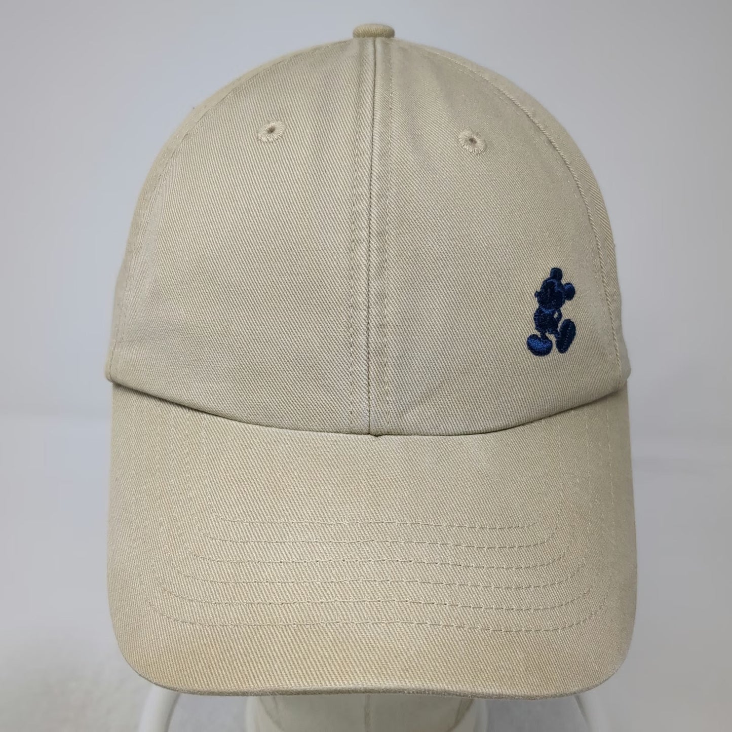 Disney Mickey Mouse Beige Baseball Cap One Size Cotton Slideback Embroidery Hat