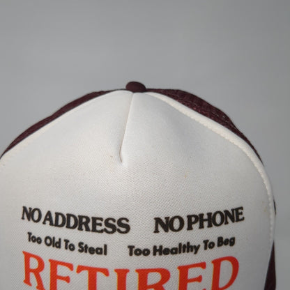 Retired No Money Snapback Rope Trucker Hat Red One Size Mesh Back