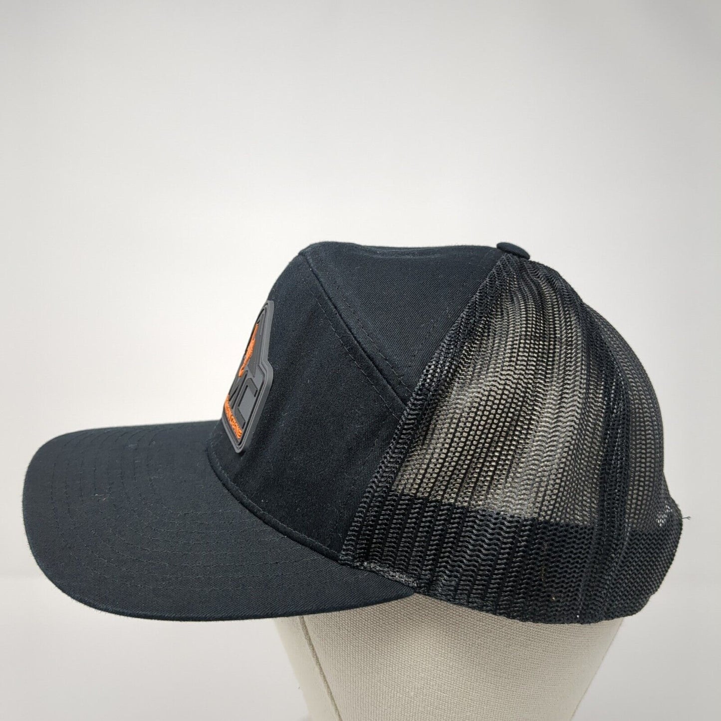 RMC Rocky Mountain Crane Snapback Trucker Hat Black One Size Mesh Back