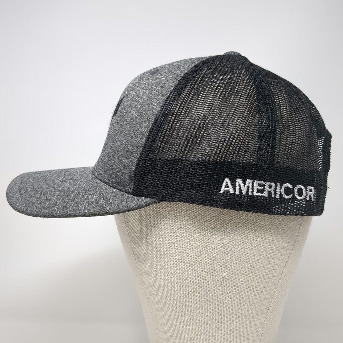 Team Webco Americor Trucker Hat Gray One Size Mesh Back Snapback Logo Structured