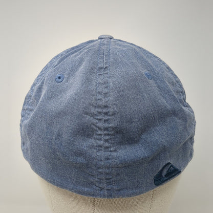 Quiksilver Flexfit Fitted Hat Blue L/XL Lightweight Embroidered Vented Holes