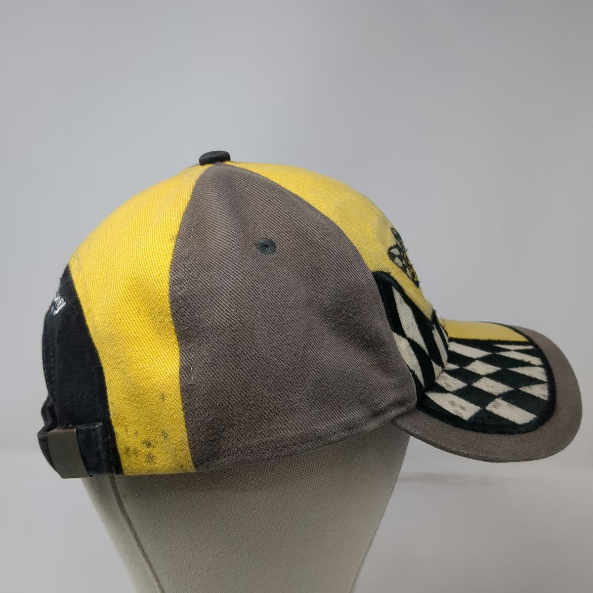 Ski-Doo Racing Baseball Cap Yellow One Size Checkered Flag Slideback Hat Gear