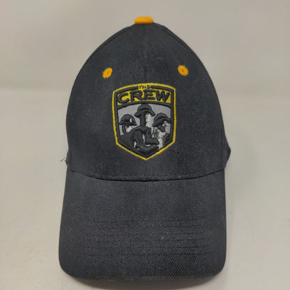 Top of the World Men's Fitted Hat Black Embroidered The Crew Logo Cotton Blend