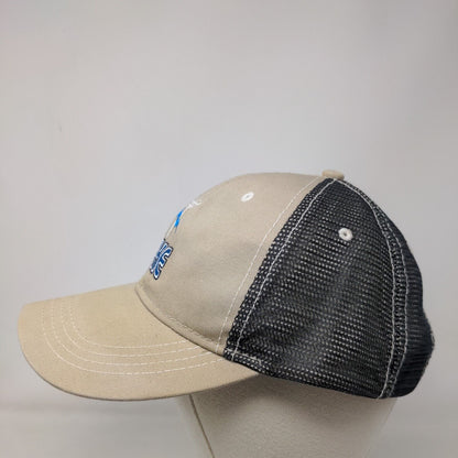 Pike Strapback Mesh Back Hat Tan OSFA Embroidered Colorblock 6 Panel