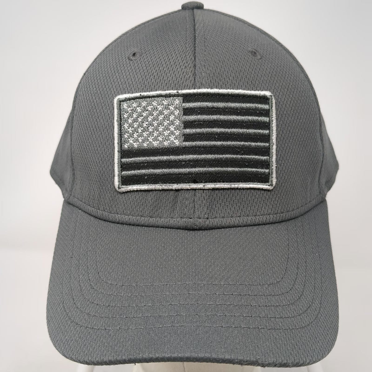 Peterbilt Baseball Cap Gray One Size Fitted American Flag Logo Polyester Hat