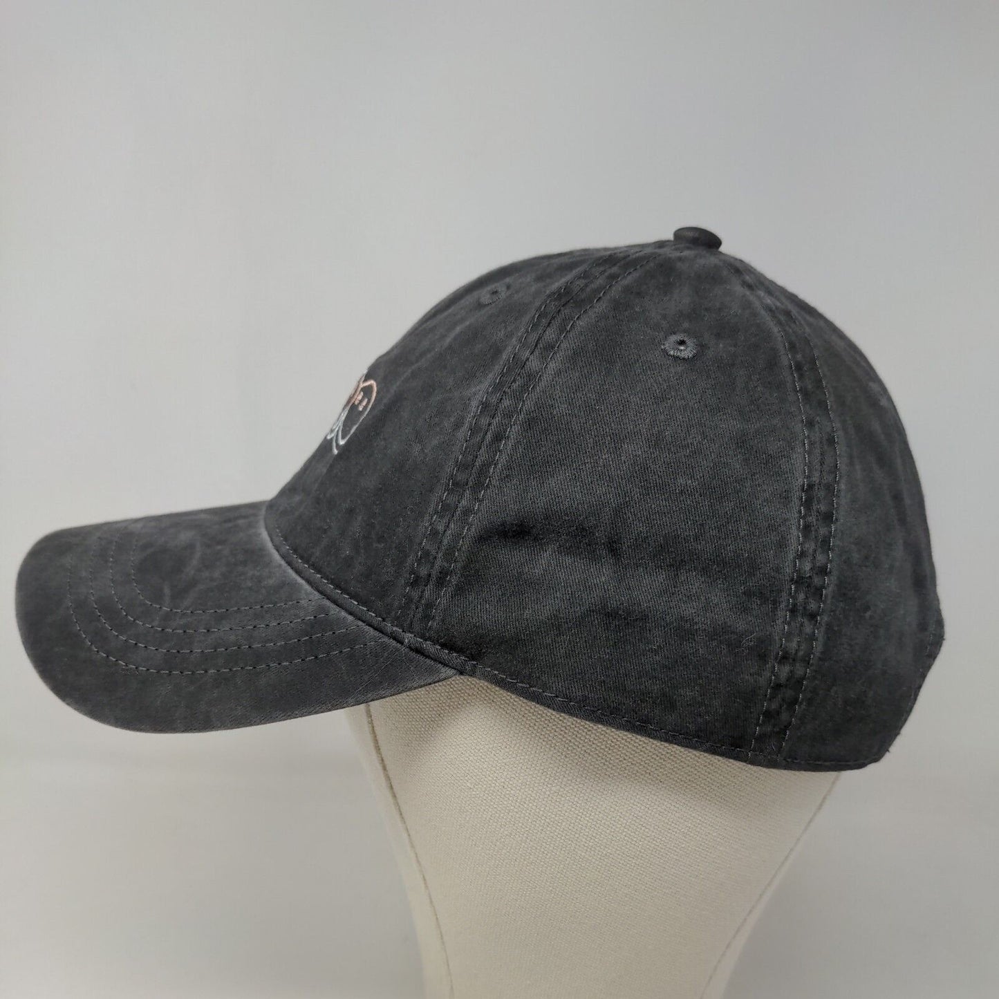 American Eagle Women's Slideback Hat Gray Embroidered Smiley Faces Logo