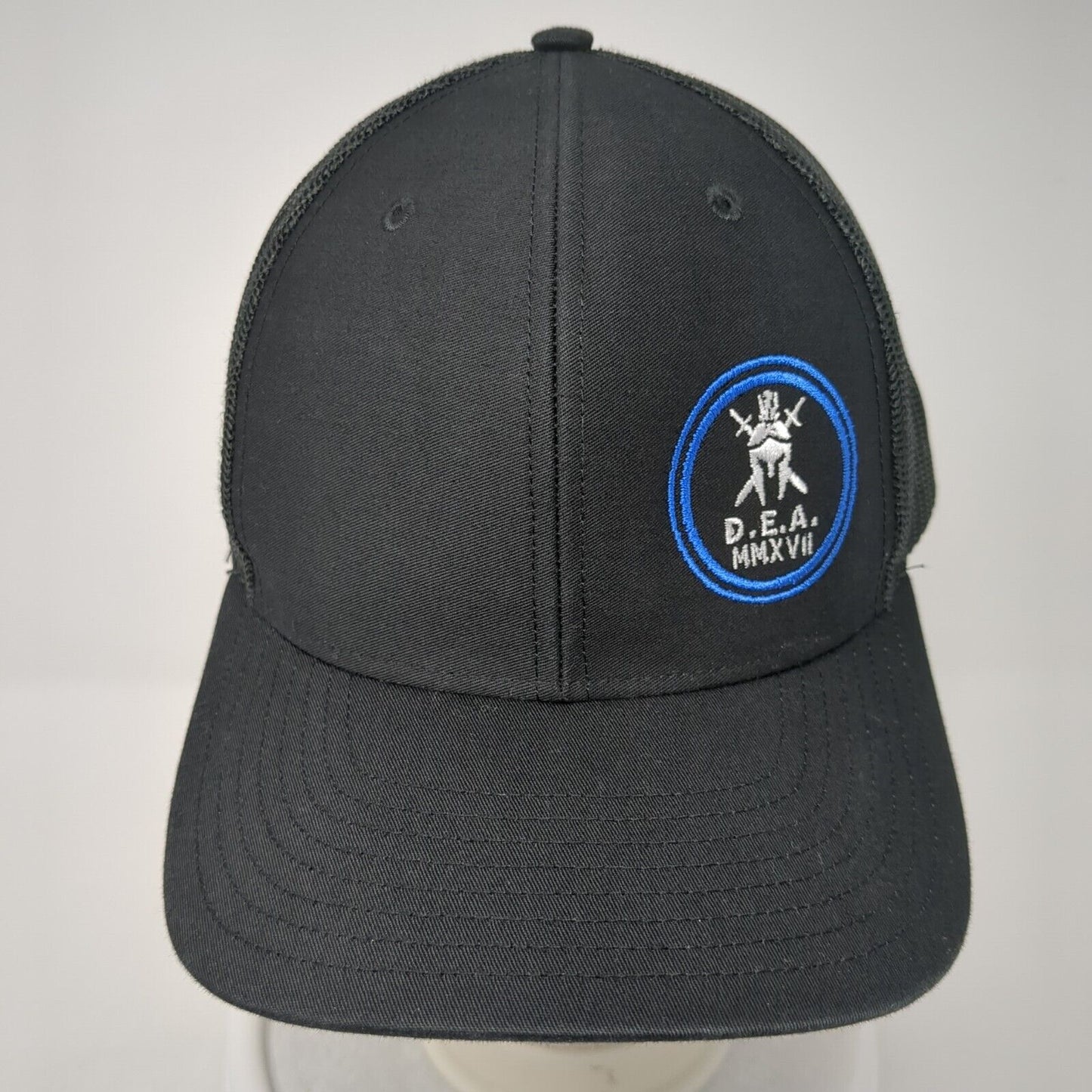 D.E.A. MMXVII Snapback Trucker Hat Black One Size Mesh Back Richardson
