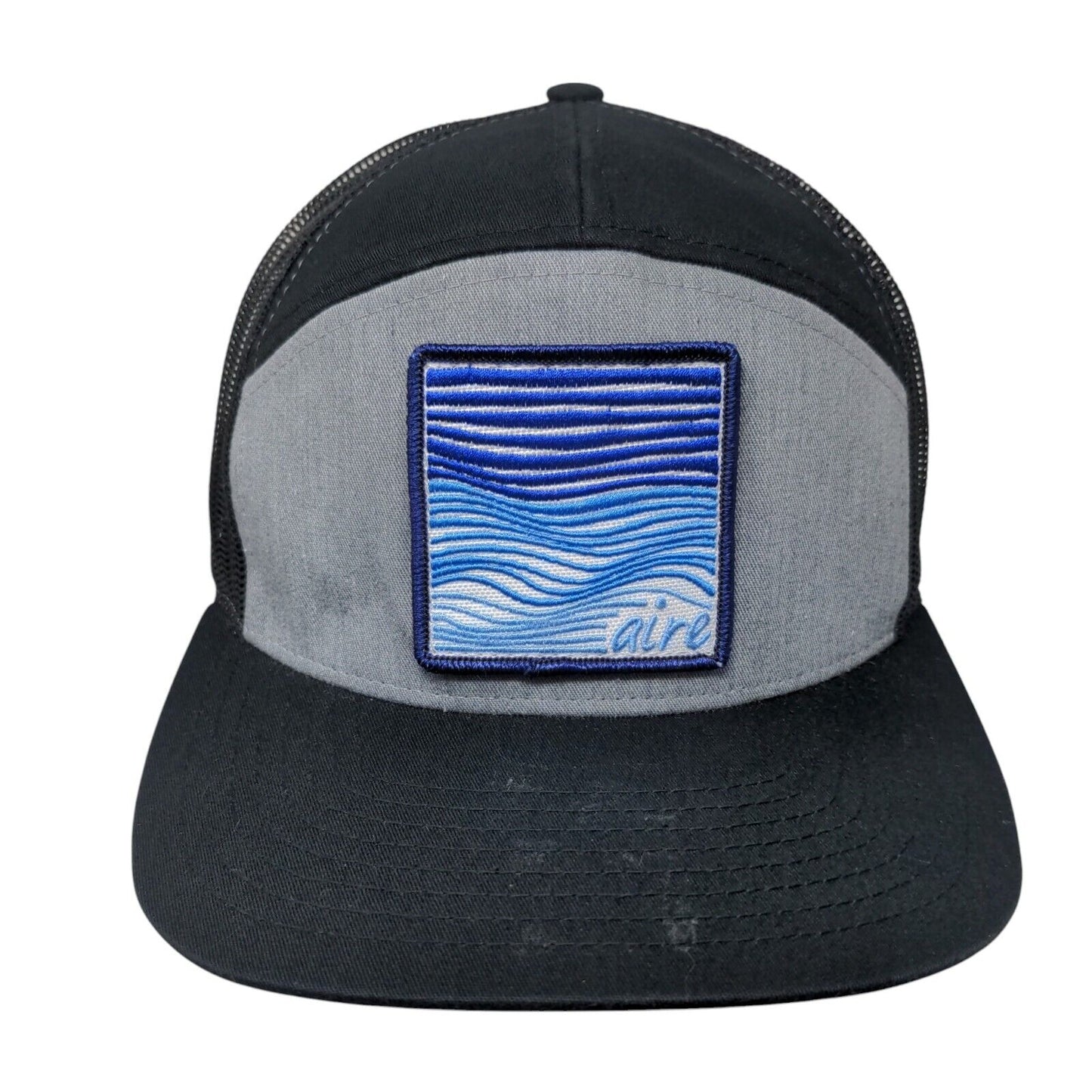 Aire Patch Snapback Mesh Back Trucker Hat Black One Size Richardson
