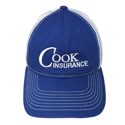 Cook Insurance Trucker Hat Blue OS Adjustable Embroidered Mesh Back Outdoor Cap