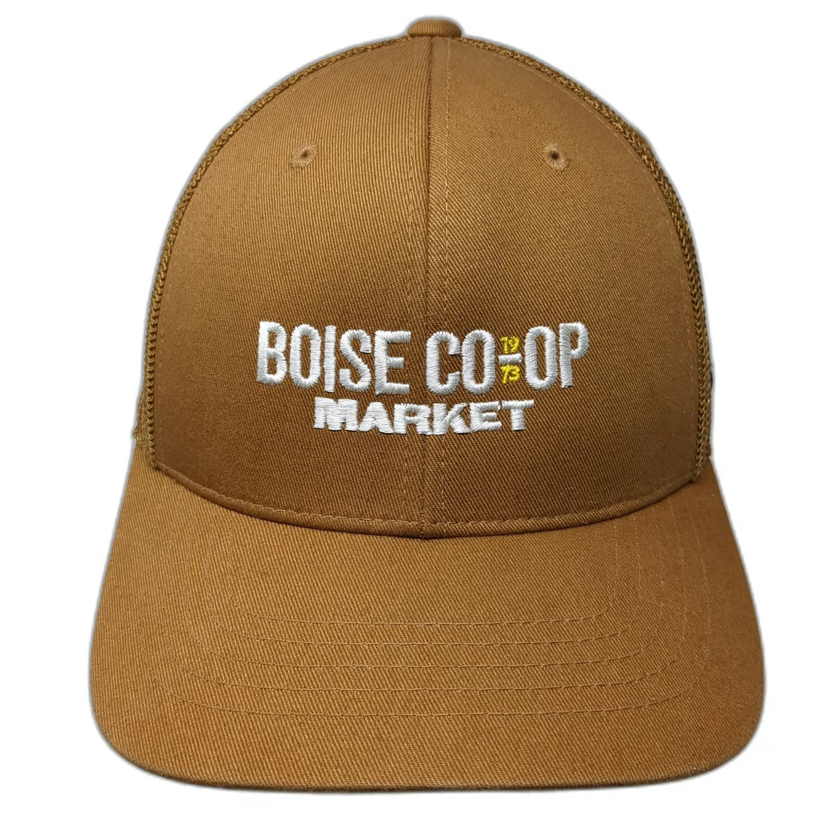 Carhartt Trucker Hat Brown One Size Boise Co-op Market Mesh Back Snapback 1973
