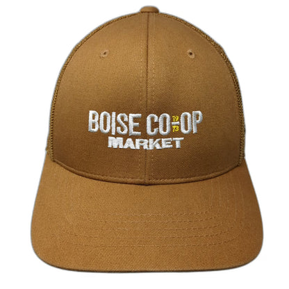 Carhartt Trucker Hat Brown One Size Boise Co-op Market Mesh Back Snapback 1973