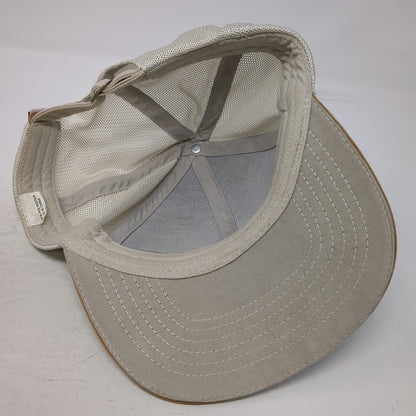 Baseball Cap Beige One Size Mesh Back Strapback Circle T Logo Polyester Hat 1939
