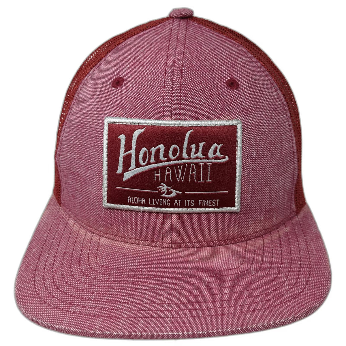 Honolua Surf Co Red Trucker Hat One Size Hawaii Aloha Living Patch Mesh Snapback