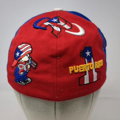 MSO Puerto Rico Baseball Cap White Blue Red S Embroidered Coqui Rooster Hat