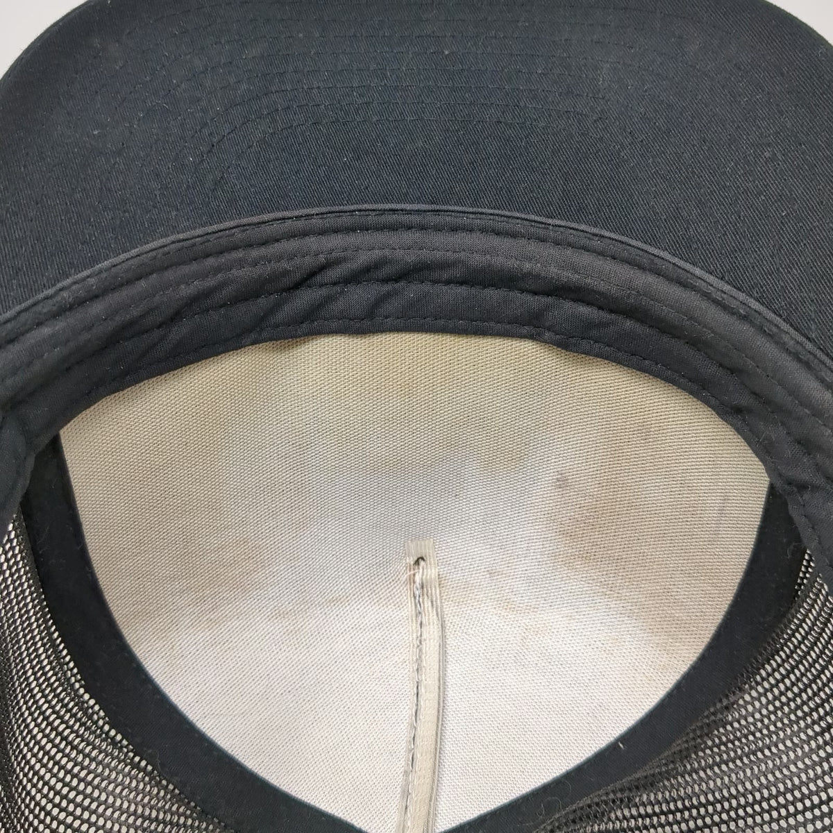 Yupoong Trucker Hat Black One Size T3 Contractors Bicep Logo Mesh Back Snapback