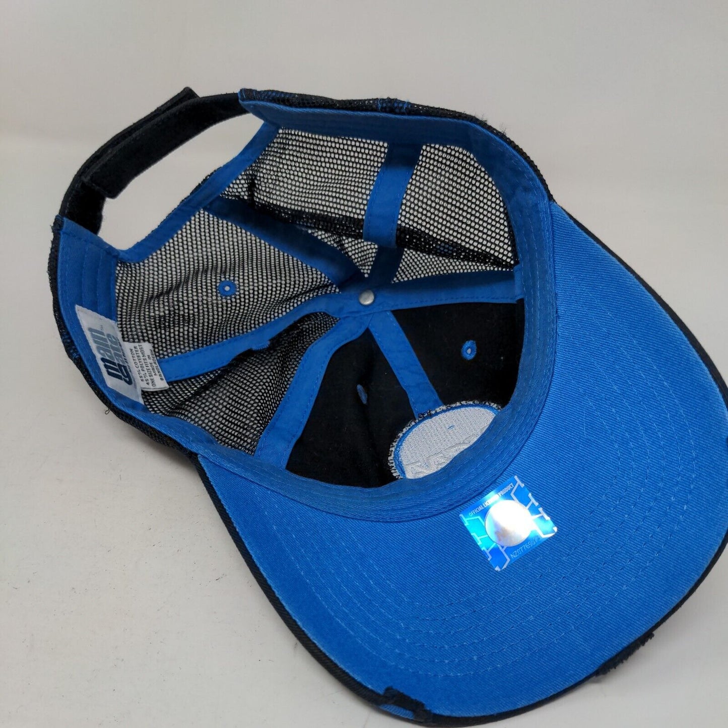 Main Gate Men's Strapback Mesh Back Hat Blue Black OSFM Embroidered NCAA Logo