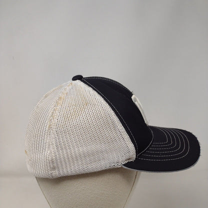 Letter N Youth Fitted Trucker Hat Black 6 3/8- 6 7/8 Mesh Back Pacific Headwear