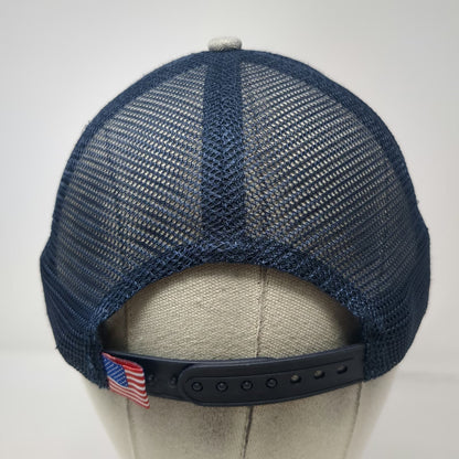 C-A-L Ranch Stores Trucker Hat Gray Blue One Size Mesh Back Snapback Patch Logo